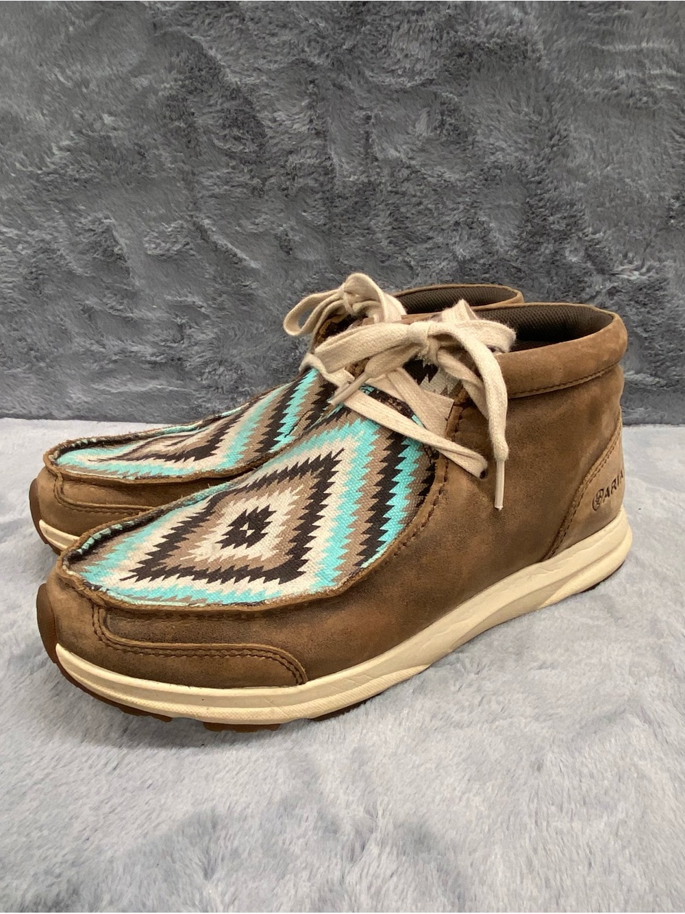 Ariat Tribal Spit Fire Dark Brown Turquoise Booties Spitfire Women’s Size 8B